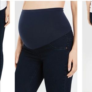 Over the Bump Dark Wash Maternity Skinny Jeans